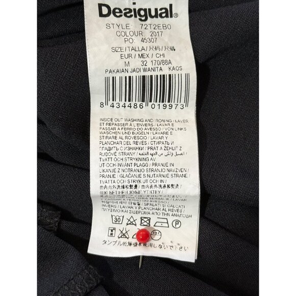 Desigual Womens Top Black Asymmetrical Hem Mandala Print Tunic Size M - Picture 8 of 8